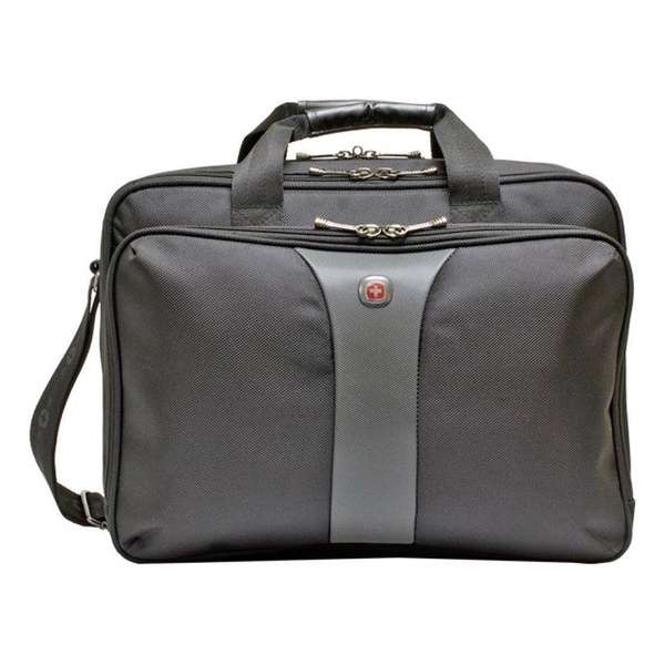 Wenger LEGACY Double Gusset, Top Loading Computer Case 16 inch (Black)