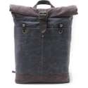 Moodadventures | Tassen | Rugzak Grijs Oiled Waxed Canvas - Leer | 30x11x45 cm.