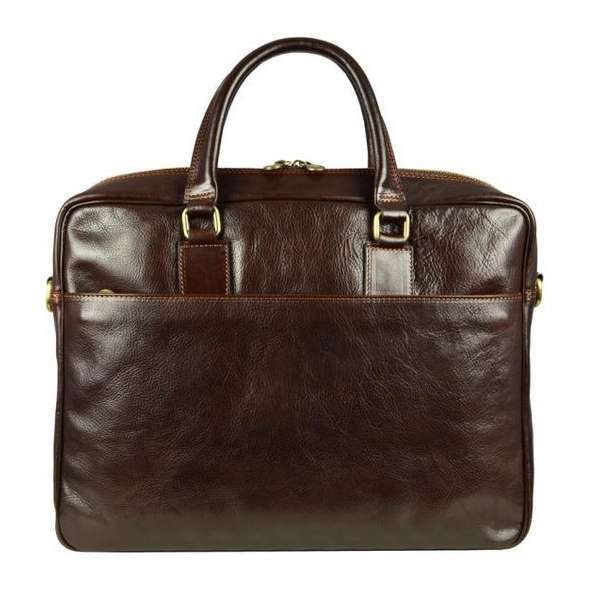 Leer Briefcase Laptoptas - De Kleine Prins - Aktetas bruin 15 inch