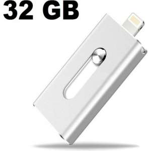 Flashdrive 32GB voor Apple/IOS lightning connector. Flash Drive 32GB (ipad / iphone / ipod), zilver , merk i12Cover