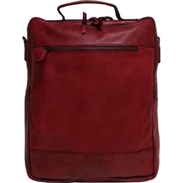 Bear Design Celso Leren Laptop Rugtas / Schoudertas - Rood