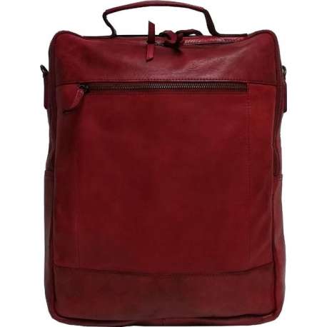 Bear Design Celso Leren Laptop Rugtas / Schoudertas - Rood