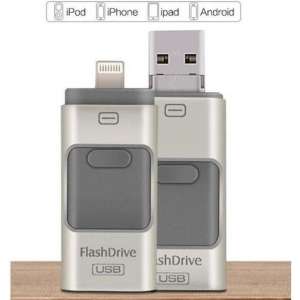 USB stick – flashdrive 64GB – voor iPhone Android en PC of Mac - Zilver