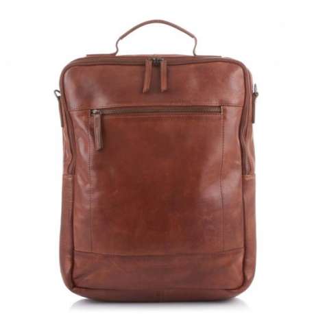 Bear Design Celso Leren Laptop Rugtas / Schoudertas - Cognac