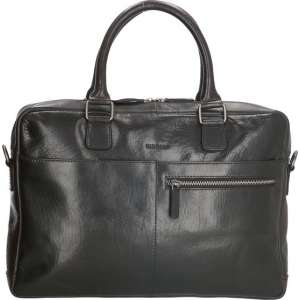 Old West Waco Leren Laptoptas 15,6 inch - Zwart