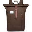 Sandqvist Dante Green Rolltop Rugzak - Olijf/Cognac