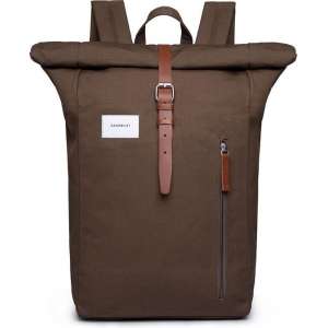 Sandqvist Dante Green Rolltop Rugzak - Olijf/Cognac