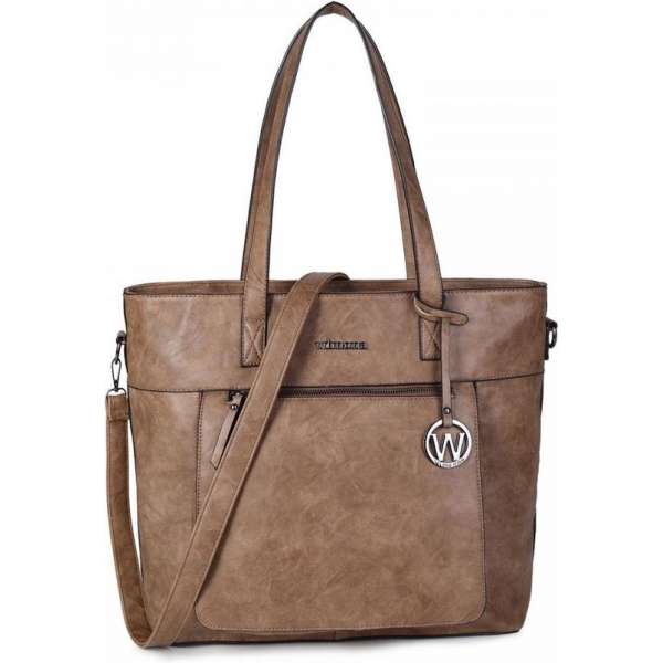 Wimona Evelina 4035 Shopper / Laptoptas - 15 inch - Taupe