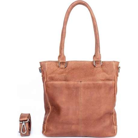 DSTRCT Raider Road Leren Shopper - Cognac