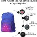 Invincer - Blauw Rugtas met LED verlichting – 26 L Sportrugzak – Laptop vak – Office rugtas - Veel compartimenten - Blauw