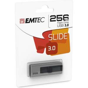Emtec B250 Slide USB flash drive 256 GB USB Type-A 3.2 Gen 1 (3.1 Gen 1) Grijs