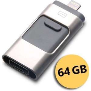 3 in 1 Flash Drive - Zilverkleurig - 64 GB
