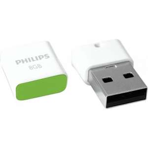 Philips Pico 2.0 USB flash drive 8 GB USB Type-A Groen, Wit
