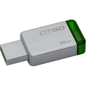Kingston Technology DataTraveler 50 16GB USB 3.0 (3.1 Gen 1) USB-Type-A-aansluiting Groen, Zilver USB flash drive