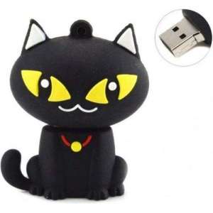Ulticool USB-stick Kat Poes Grote Ogen - 16 GB - Zwart Geel