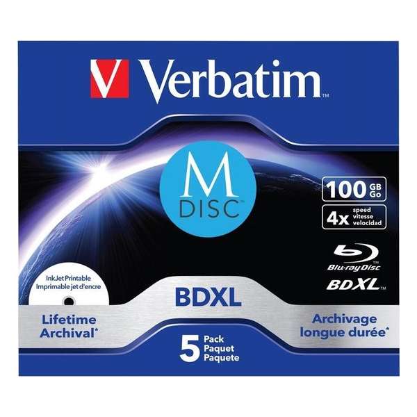 Verbatim 43834 BDXL M-Disc Blu-Ray Disc 100 GB 5 stuk(s)