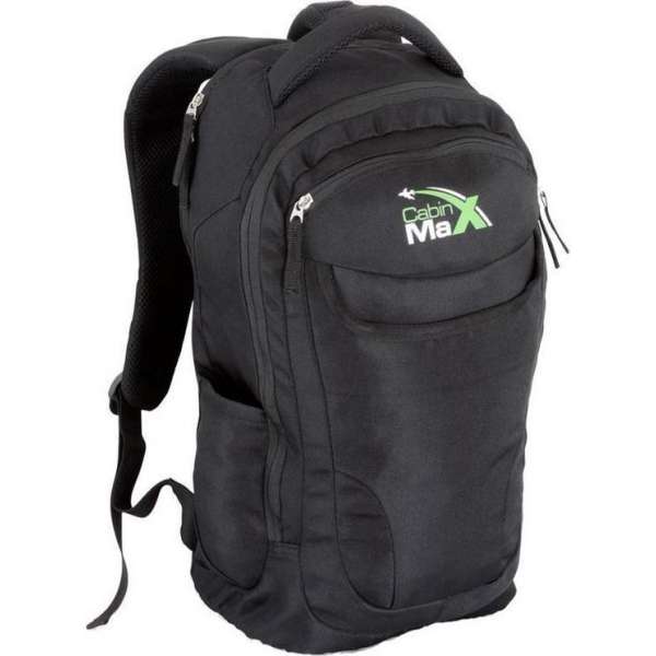 CabinMax Rugzak - Schooltas - Handbagage 21l - Laptoptas - Zwart (DUBLIN)