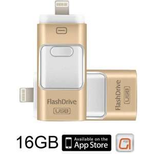 DrPhone Flashdrive 16 GB USB Stick iPhone / iPad / Samsung USB Stick - Micro USB Naar USB Type A - Geheugenstick Data