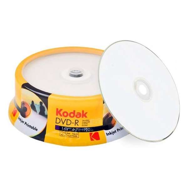 Kodak DVD-R 4.7 GB Inkjet Printable 25 stuks