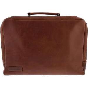 Plevier Leren 2-vaks Laptoptas 15,6 inch Bruin