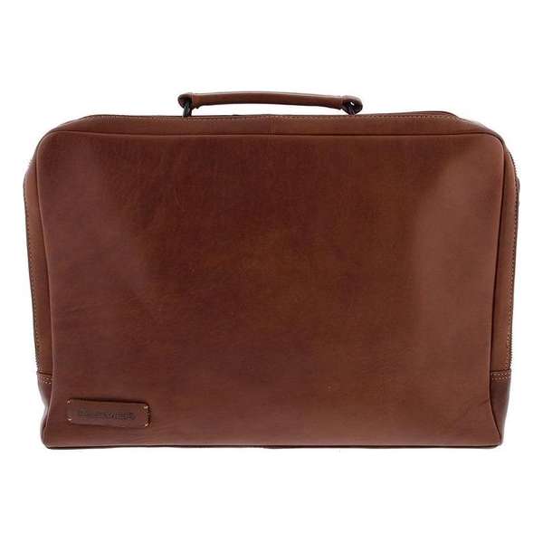 Plevier Leren 2-vaks Laptoptas 15,6 inch Bruin