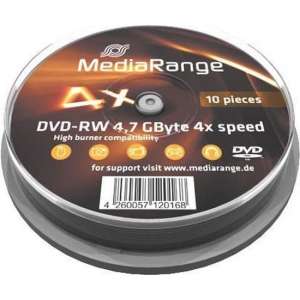 DVD-RW MediaRange 4,7GB 10pcs Spindel 4x