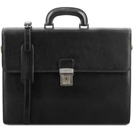 Tuscany Leather 1st Class Unisex Aktetas Zwart