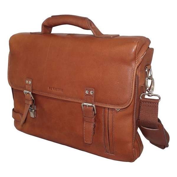 Maverick Leren Werktas met Uitneembare Laptopsleeve 15.6” Cognac