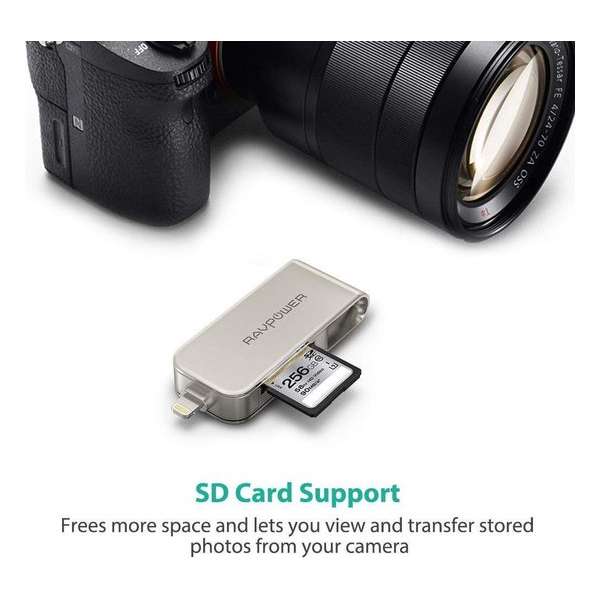 RP-IM004 RAVPower iPhone Flash Drive 64 GB 2 in 1 met SD-kaartlezer