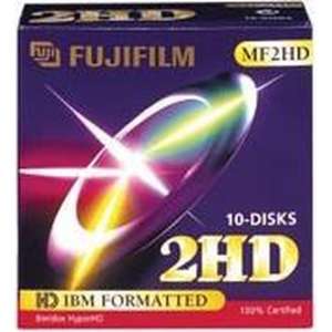 Diskettes 3,5"" 1,44 Mb PC geformateerd zwart 10 stuks (Fuji)