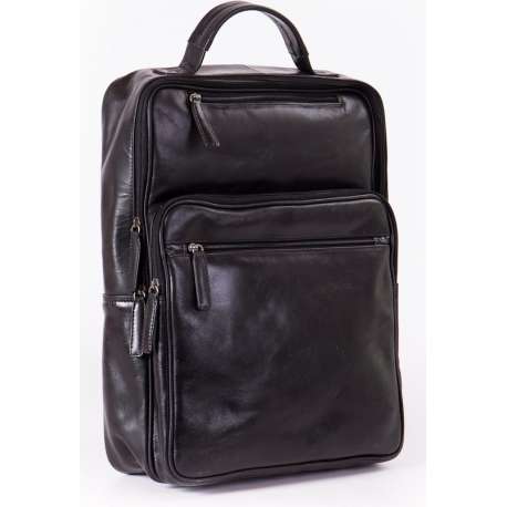 Lederen- rugtas-backpack- blauw- business- zakelijk- laptoptas