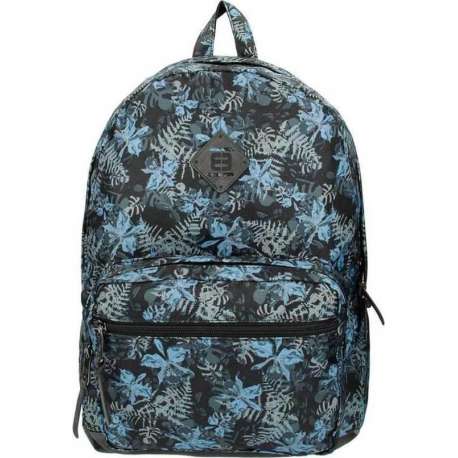 Enrico Benetti Pamplona 54624 14" laptop rugzak - blauw bloemenprint