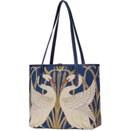 Signare Swan - Zwanen Unisex Schoudertas Blauw