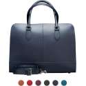 Su.B Laptoptas 13 inch - Dames Handtassen - Dames Schoudertas met Laptopvak en Trolley Riem - Leren Aktetassen - Donkerblauw