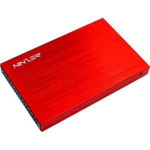 Ninzer® 2.5" HDD of SSD aluminium schijf behuizing / case USB 3.0 | Rood