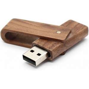 Walnoot hout uitklap USB stick 32gb -1 jaar garantie – A graden klasse chip