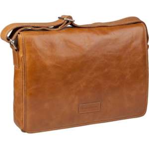 "Leather messenger bag Marselisborg - tan - voor tot 14"""