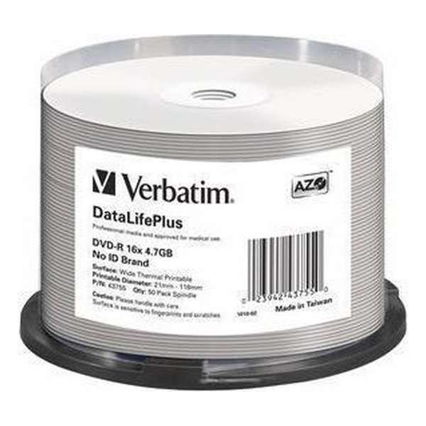 Verbatim DVD-R AZO 4.7GB 16X DL THERMAL PRINTABLE - Rohling