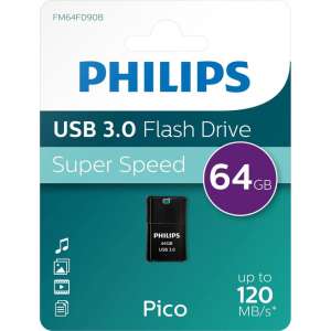 Philips Pico Black USB 3.0 stick, 64 GB