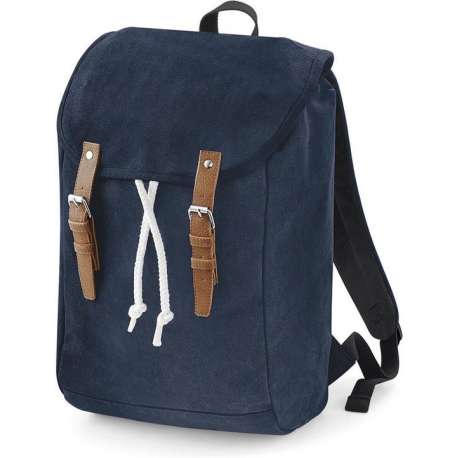 Vintage Laptop Rugzak/Backpack - Kleur Blauw - 19 Liter