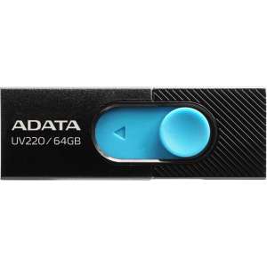 ADATA UV220 64GB USB 2.0 Capacity Zwart, Blauw USB Flash Drive