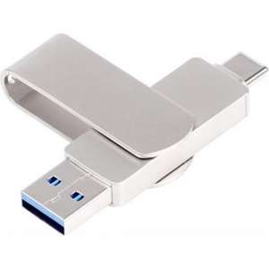 USB 3.0 & USB-C Stick 64GB| USB-C Flash Drive 64GB 3.0 (Clip Silver)