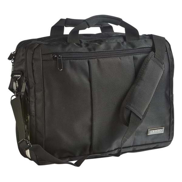 Cristo Ordinateur - Business tas 15", 2 in 1 draagtas/rugzak (1680D Nylon) - zwart