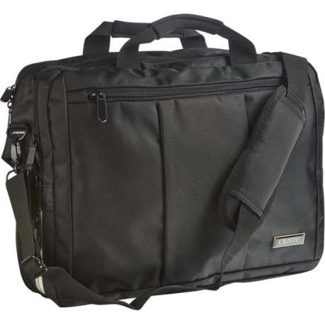 Cristo Ordinateur - Business tas 15", 2 in 1 draagtas/rugzak (1680D Nylon) - zwart