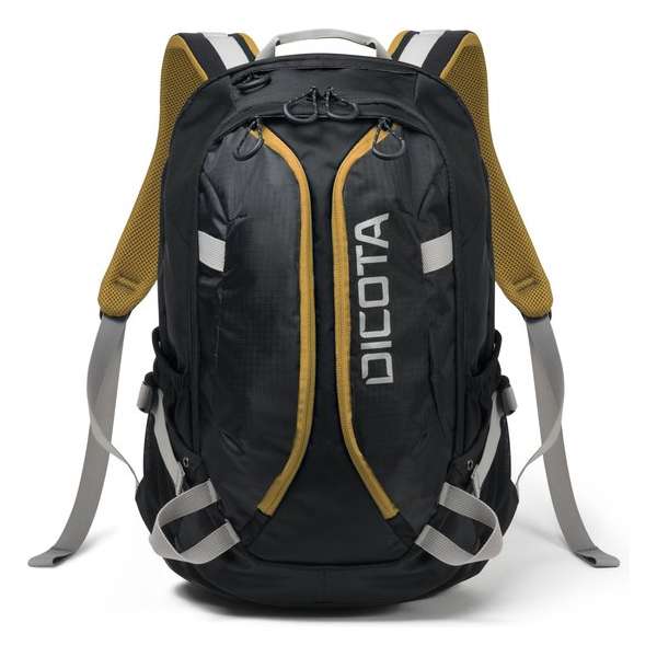 Dicota Backpack Active 14 tot 15.6 - Laptop rugzak / Zwart / Geel