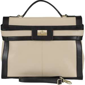 BELUCIA SALE BELUCIA CARRARA DAMES HANDTAS - SCHOUDERTAS LARGE NAPPA-SCHAPENLEER BICOLOR BEIGE - ZWART Dames Handtas Zwart