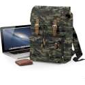 Senvi Vintage Laptop Rugzak Kleur Camouflage - Zwart - 18 Liter