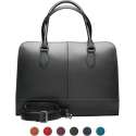 Su.B Laptoptas 15 6 inch - Dames Handtassen - Dames Schoudertas met Laptopvak en Trolley Riem -  Leren Aktetassen - Zwart