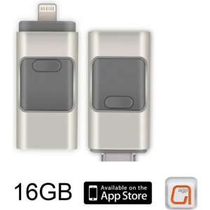 DrPhone Flashdrive 16 GB USB Stick iPhone / iPad / Samsung USB Stick - Micro USB Naar USB Type A - Geheugenstick Data