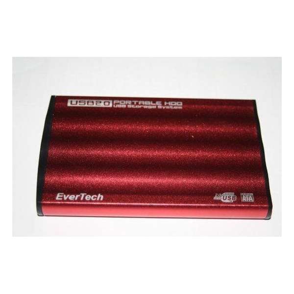 EverTech 2.5” SATA  HDD Aluminum Behuizing (Rood)